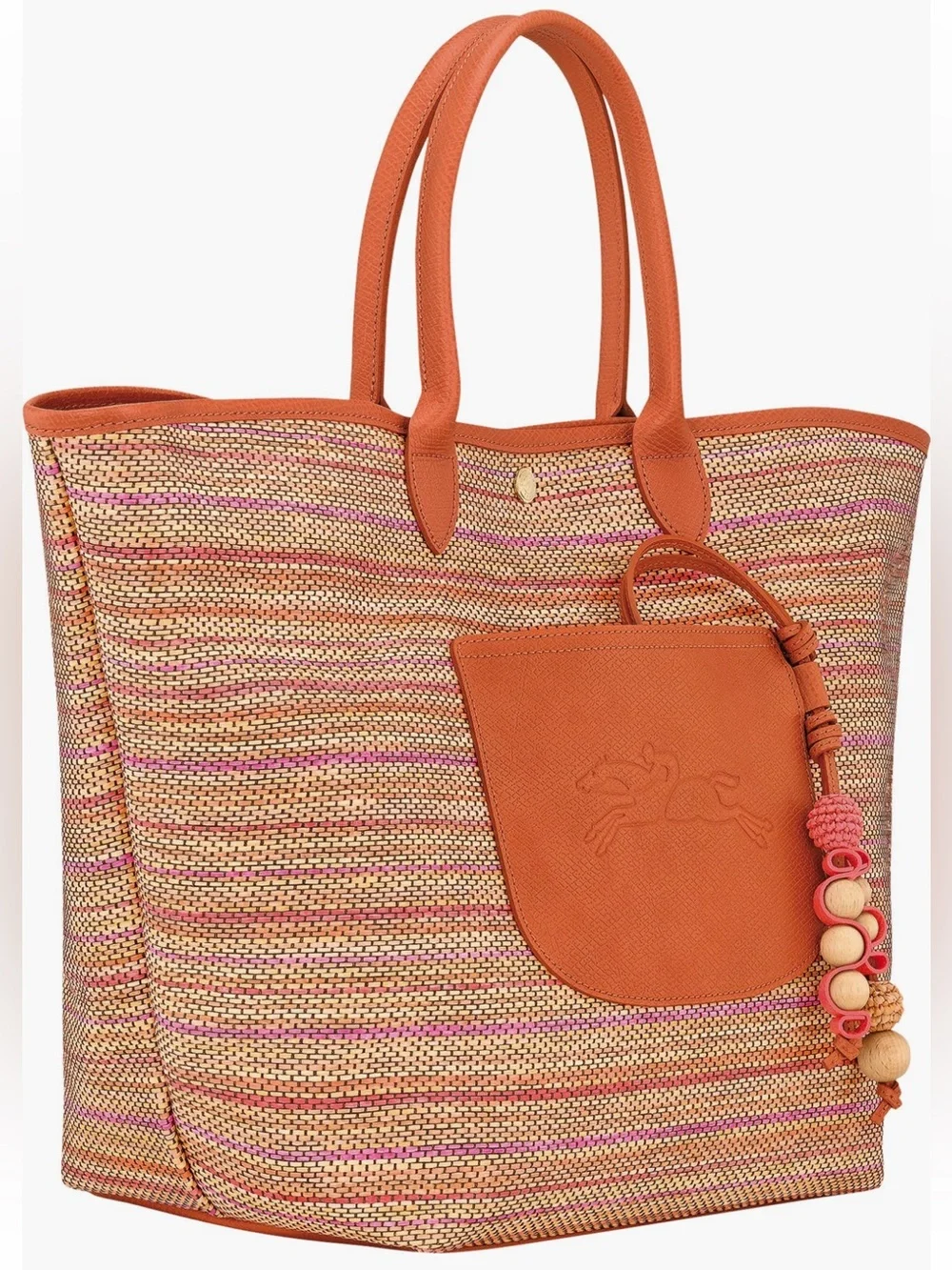 Longchamp Large Le Pliage Panier Rainbow Raffia Tote - Picture 5 of 6